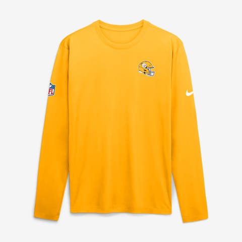 Men's Nike Gold Pittsburgh Steelers Legend Small Logo Dri-FIT Long Sleeve T-Shirt