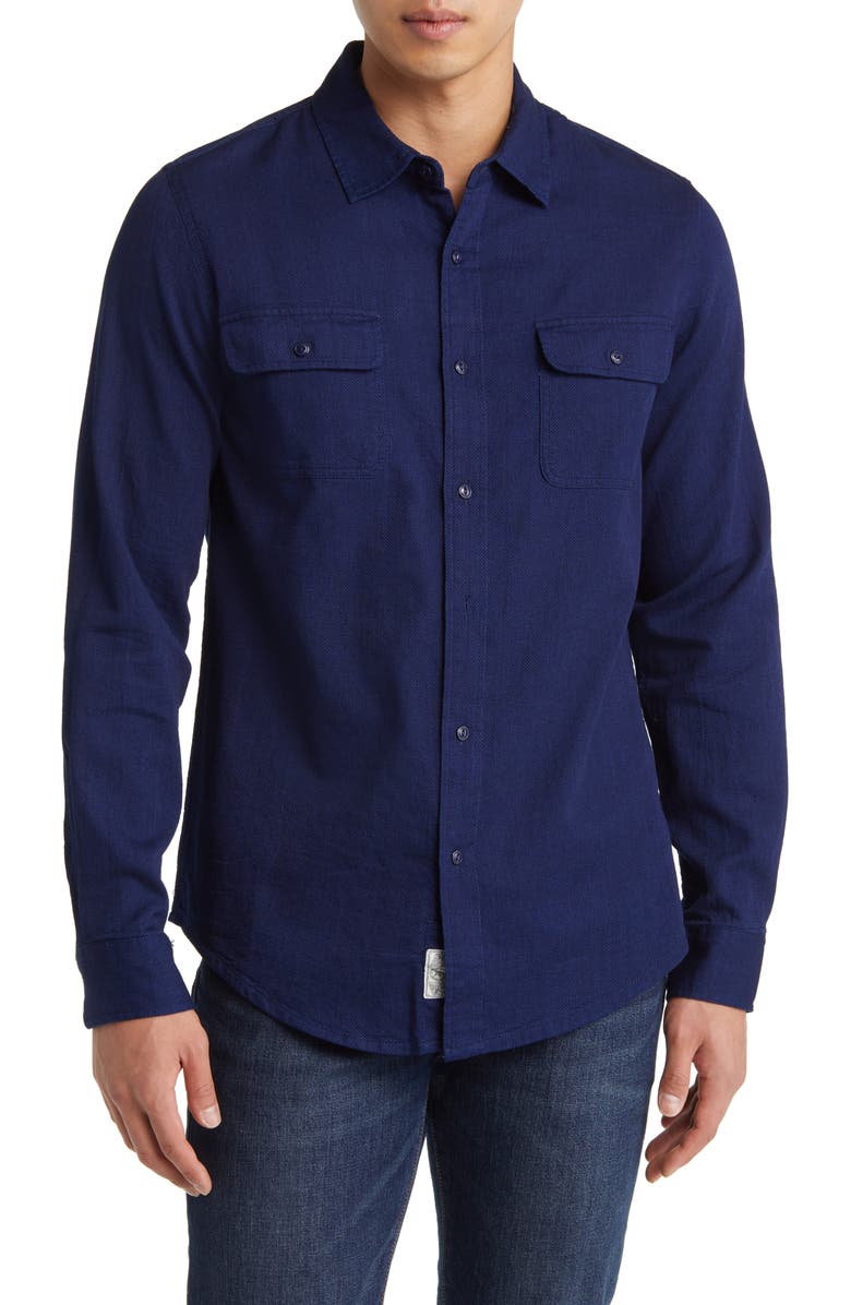 Schott NYC Two-Pocket Flannel Button-Up Shirt, Main, color, Basketweave