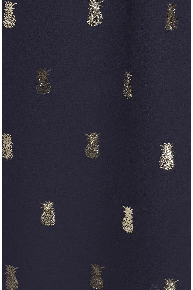'Ella' Print Popover Dress, Alternate, color, METALLIC PINEAPPLE