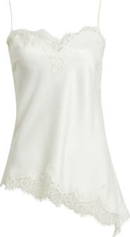 Open Edit Lace Trim Satin Camisole