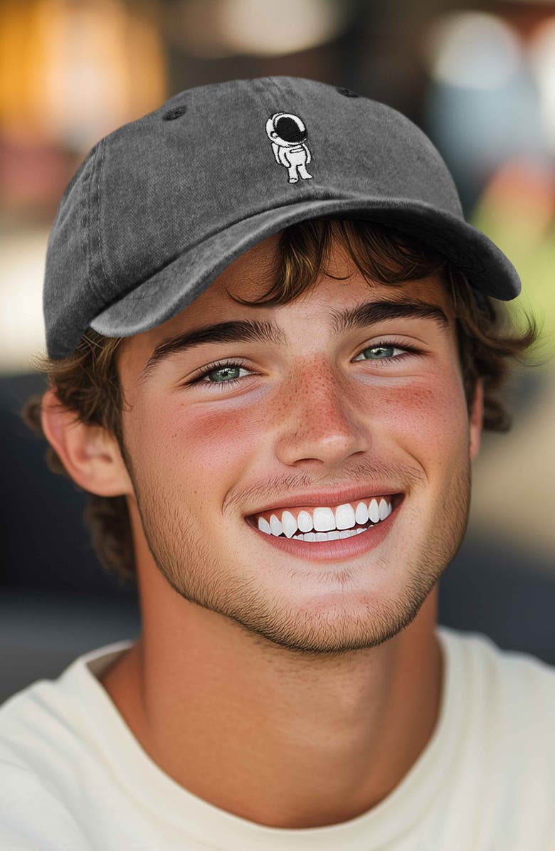 Dalix Astronaut Embroidered Space Hat, Alternate, color, Washed Black