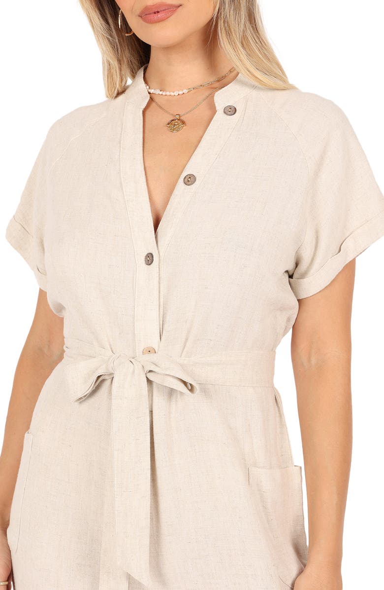 Petal & Pup Archie Tie Waist Linen Jumpsuit, Alternate, color,