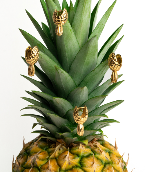 Hey Harper Pineapple Earrings In Gold