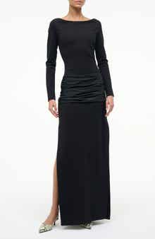 STAUD Holland Mixed Media Long Sleeve Dress