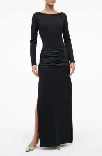 STAUD Holland Mixed Media Long Sleeve Dress