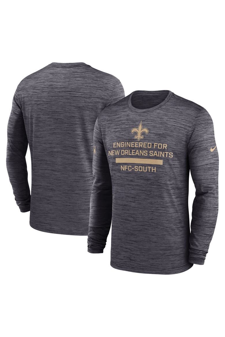 Men's Nike Black New Orleans Saints Sideline Velocity Performance Long Sleeve T-Shirt, Main, color, Black