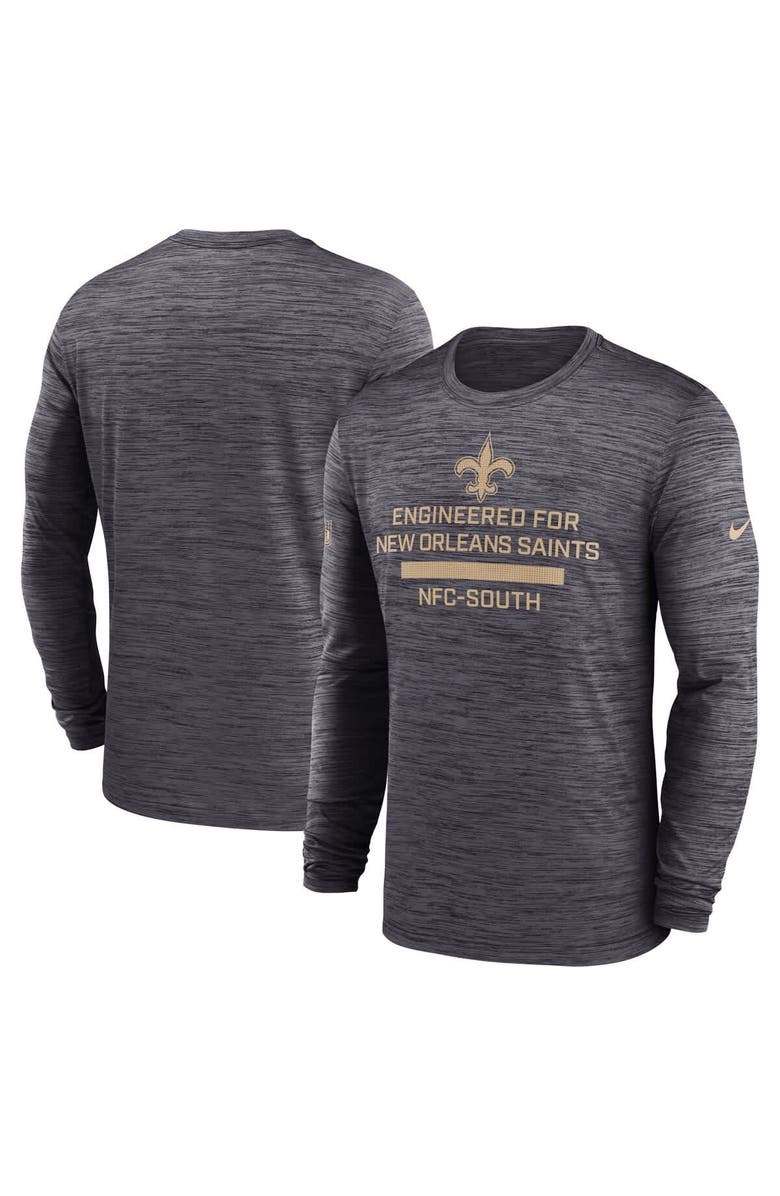 Nike Men's Nike Black New Orleans Saints Sideline Velocity Performance Long Sleeve T-Shirt, Main, color, Black