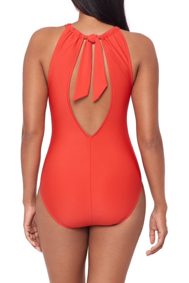 Amelia Open Back One-Piece Swimsuit, Alternate, color, TIGERLILY