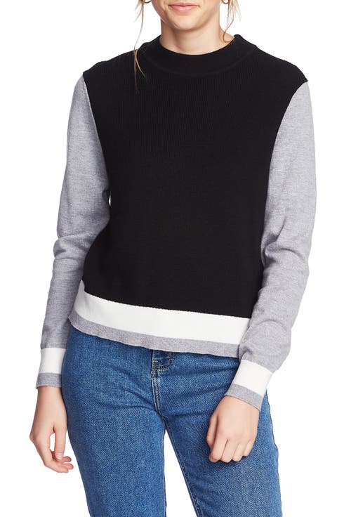 Colorblock Cotton Blend Sweater