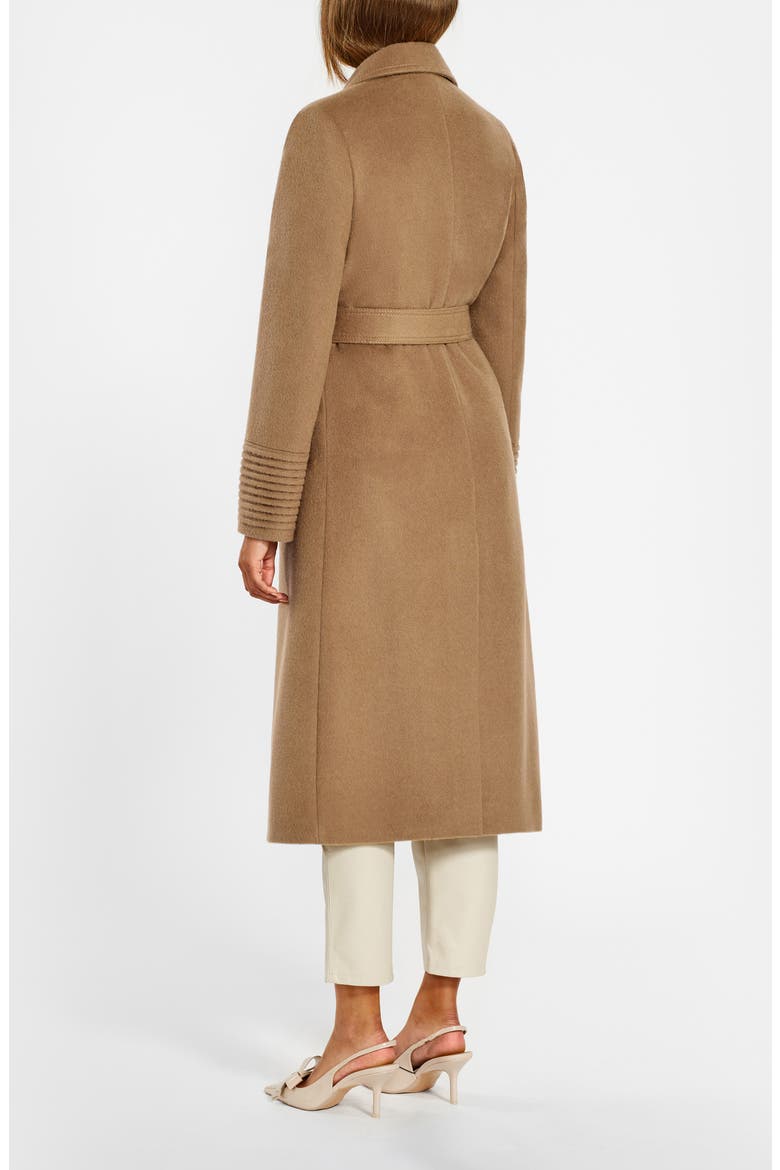 Belted Alpaca Blend Wrap Coat, Alternate, color, DARK CAMEL