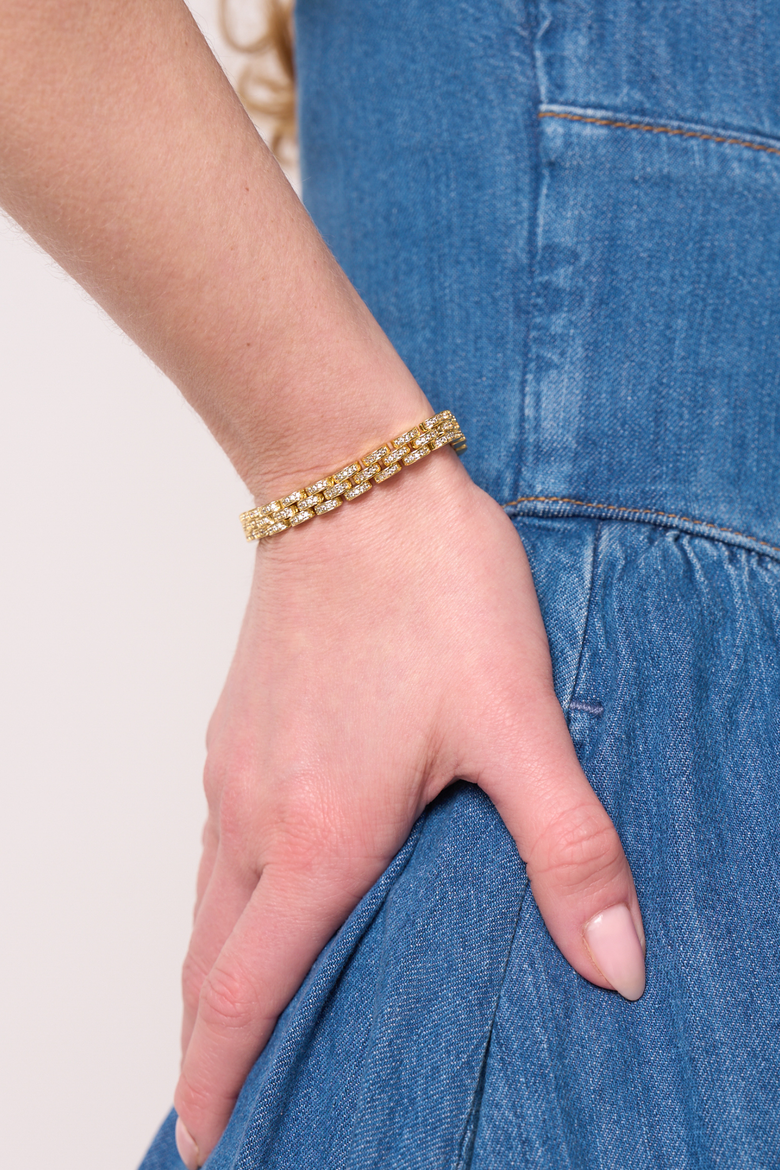 Mini Bennett Crystal Bracelet, Alternate, color, GOLD