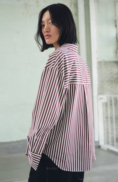 Mango Stripe Cotton Blend Button-up Shirt In Multi