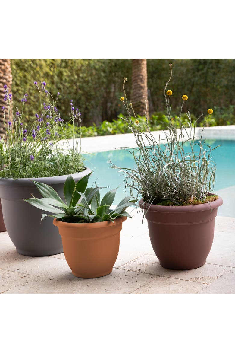 Fiskars Bloem 12 Inch Ariana Planter With Selfwatering Grid, Color Clay, Alternate, color, Brown