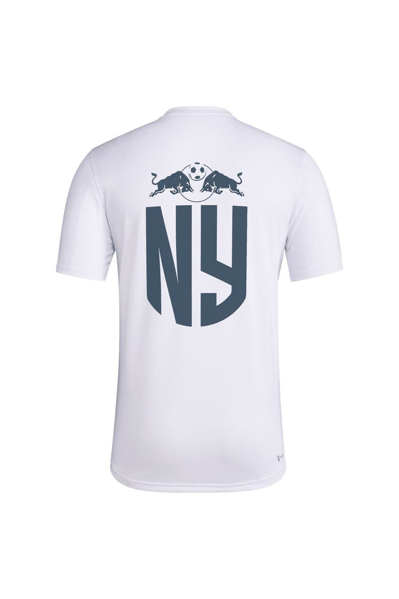Men's adidas White New York Red Bulls Team Jersey Hook AEROREADY T-Shirt, Alternate, color, White