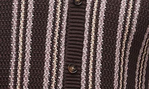 Topman Textured Stripe Short Sleeve Cotton Cardigan In Multi