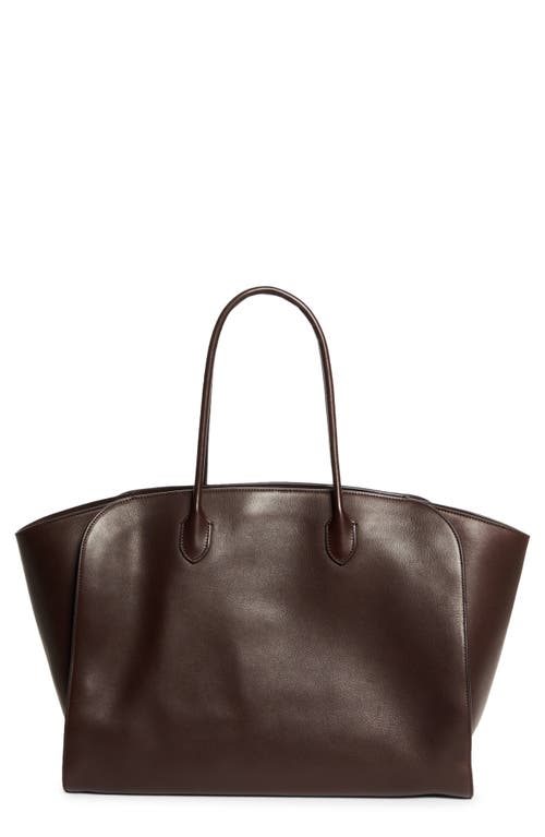 The Row Marlo Leather Tote In Brown