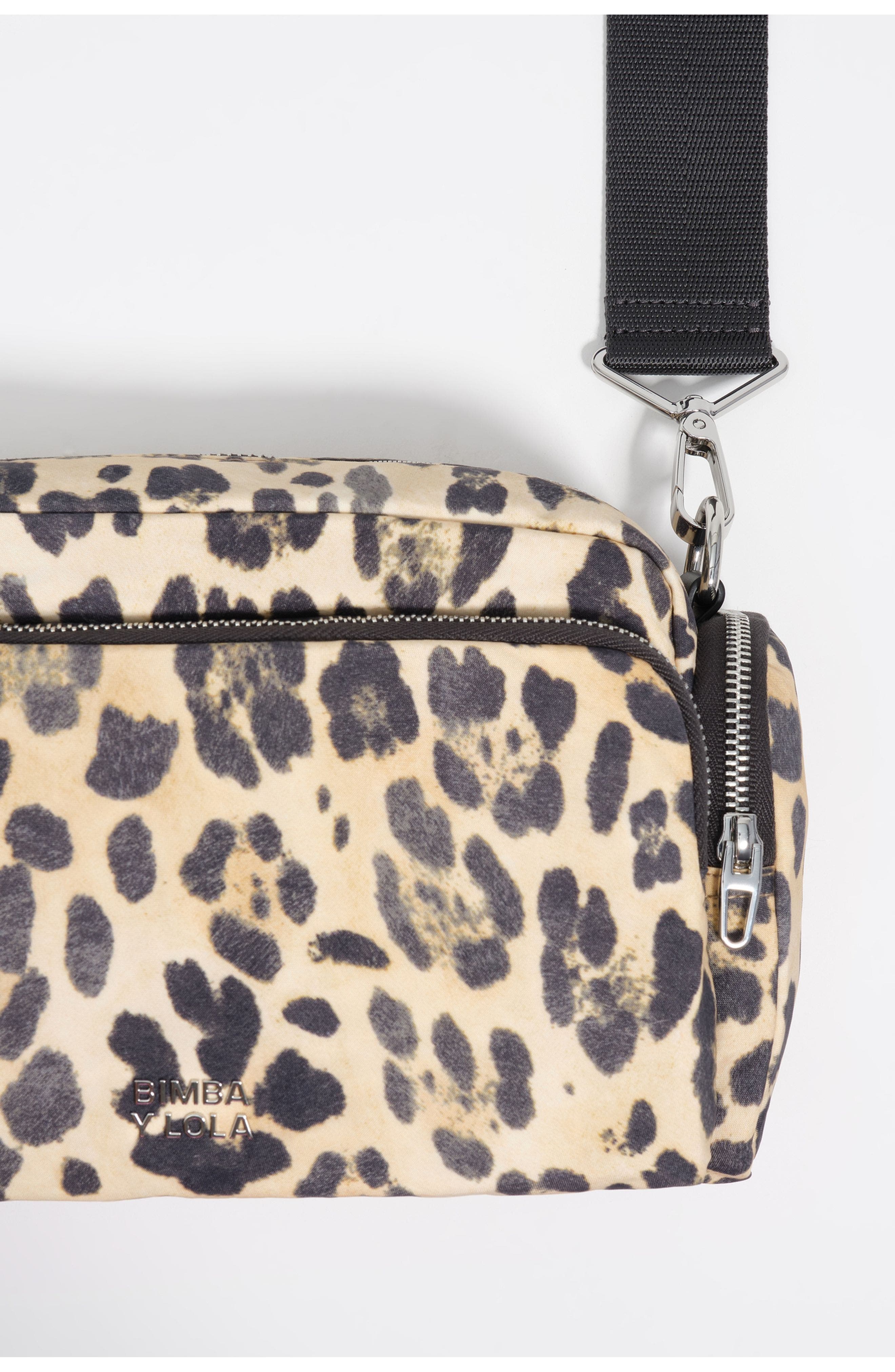 Bimba y Lola Nylon Crossbody Bag, Alternate, color, Leopard Natural