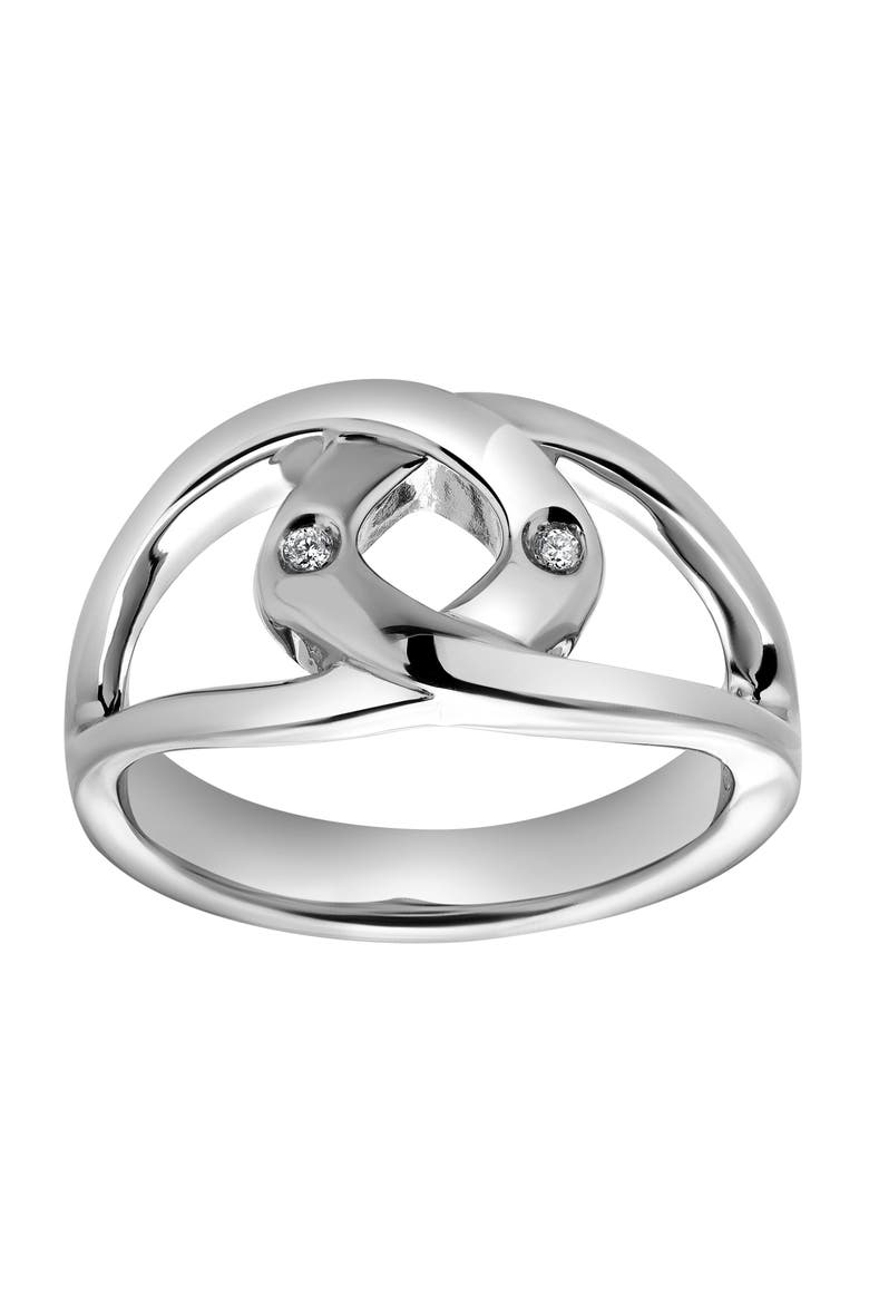 Jolie Sterling Silver 0.01 Ct Diamond Geometric Ring, Main, color, 925 Sterling Silver