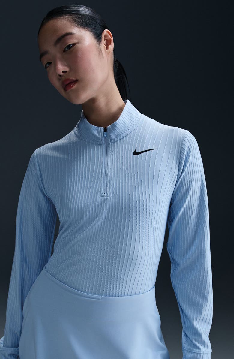 Nike Dri-FIT Half Zip Long Sleeve Top, Alternate, color, Psychic Blue/ Black