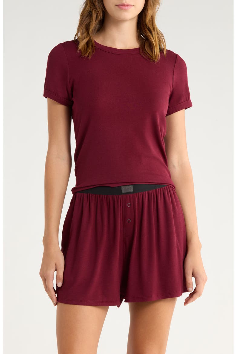 Ribbed Short Pajamas, Main, color, CALLIOPE WINE
