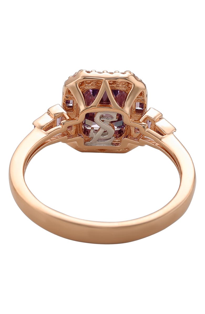 SUZY LEVIAN Rose Gold Plated Sterling Silver Emerald CZ Ring, Alternate, color, 