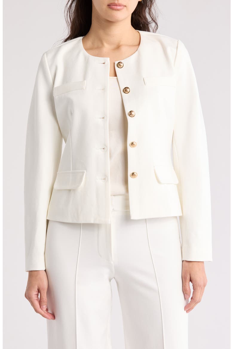 Europe Ponte Jacket, Main, color, GARDENIA
