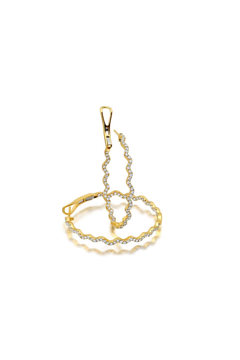 Rio Diamond Outside Hoop Earrings, Main, color, Yellow Gold