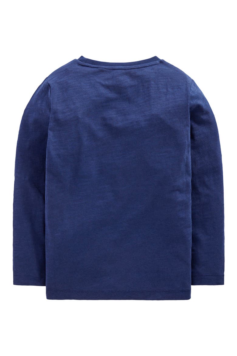 Kids' Everyday Long Sleeve Cotton Pocket T-Shirt, Alternate, color, COLLEGE NAVY