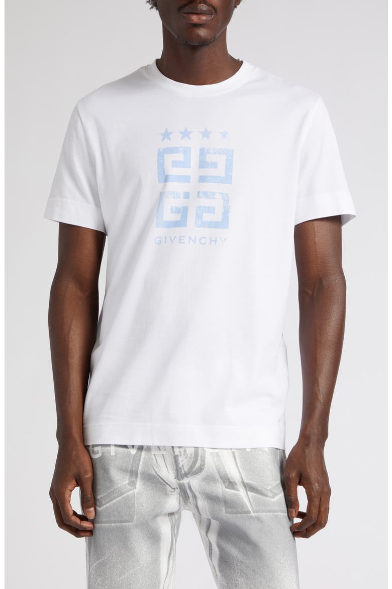 Slim Fit 4G Logo Cotton Graphic T-Shirt, Main, color, 100 - WHITE