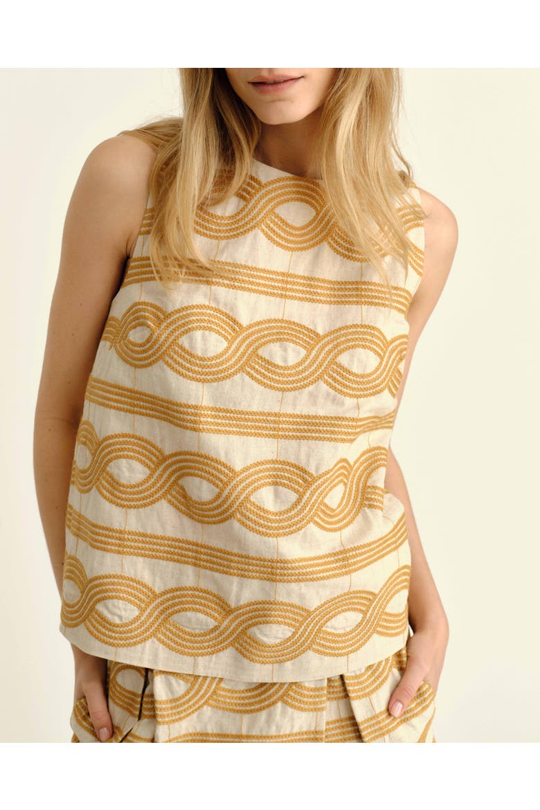 Celeste Embroidered Tank, Alternate, color, Goldenrod