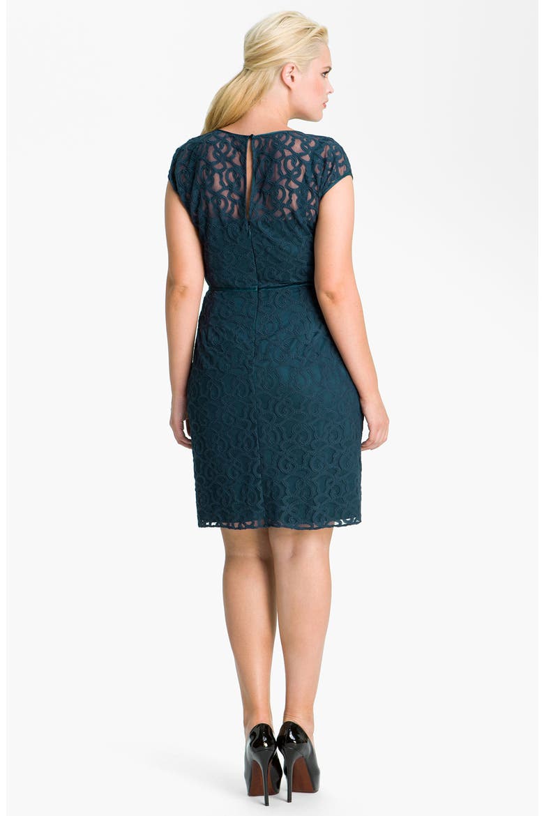 Soutache Illusion Bodice Dress, Alternate, color, PEACOCK