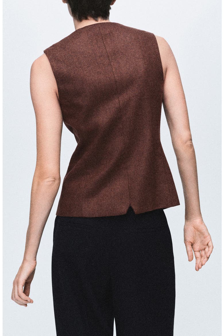 Button Front Wool Blend Vest, Alternate, color, TOBACCO BROWN