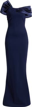 Chiara Boni La Petite Robe Vezia One-Shoulder Mixed Media Gown