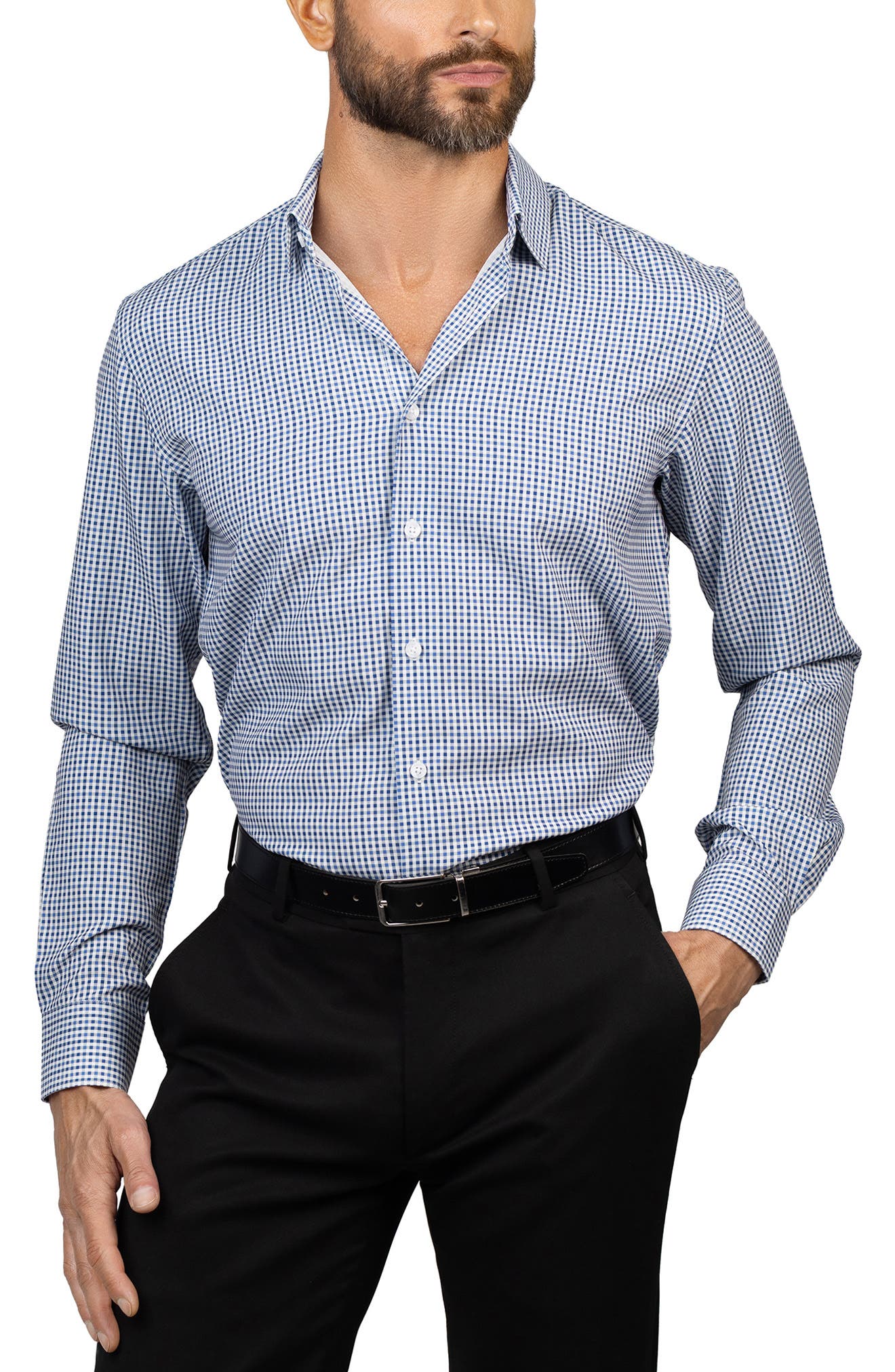 Eddie Bauer Trim Fit Check Dress Shirt