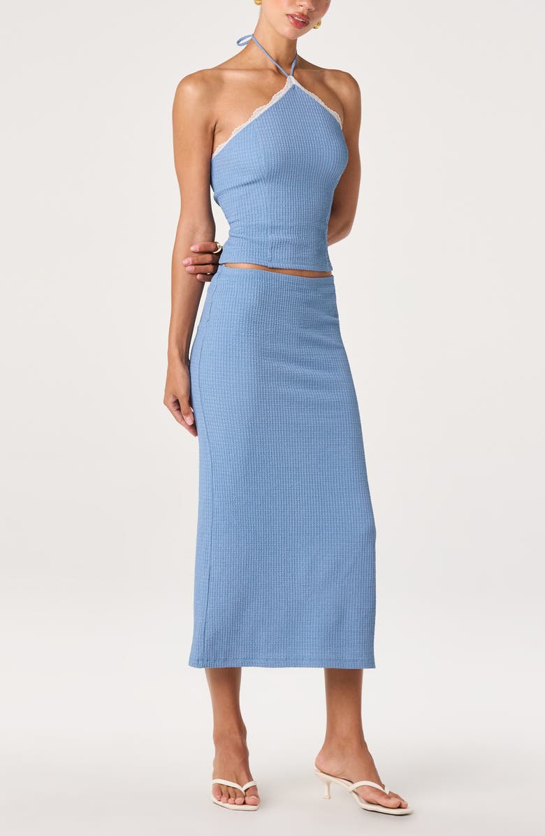 ASTR the Label Milana Rib Midi Skirt, Alternate, color, Blue