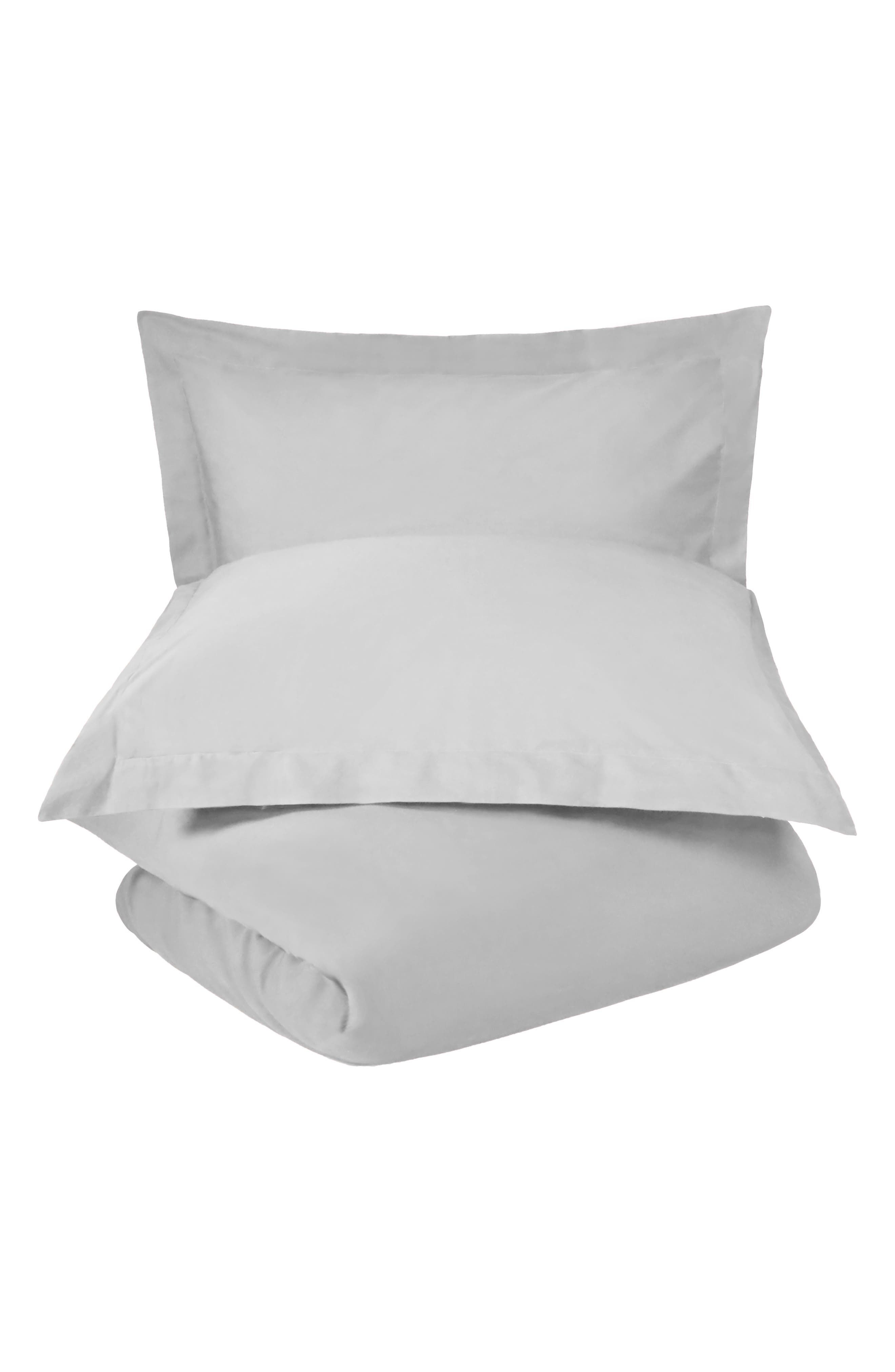 Superior Solid 300 Thread Count Sateen Duvet Cover & Shams Set