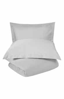 Superior Solid 300 Thread Count Sateen Duvet Cover & Shams Set