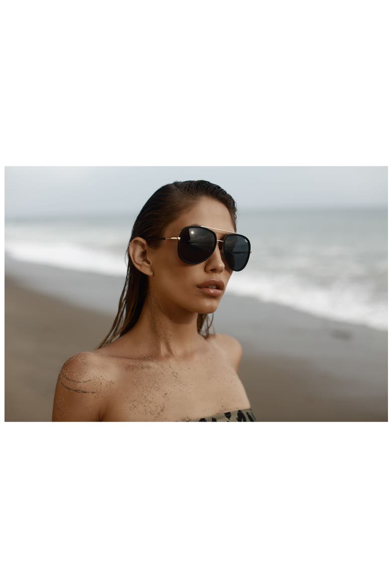 Australia 'Needing Fame' 65mm Aviator Sunglasses, Alternate, color, BLACK/ SMOKE