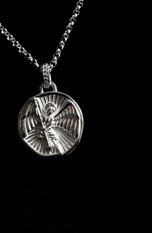 Dower & Hall St. Michael Talisman Necklace In Metallic