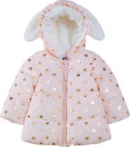 Rokka&Rolla Soft Fleece Lined Bunny Puffer Jacket