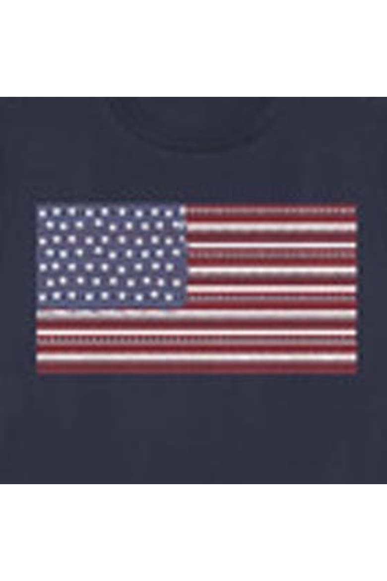 Women's Fourth of July Ornate American Flag Short Sleeve Graphic T-Shirt, Alternate, color, Navy Blue