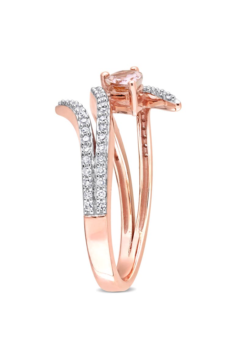 Morganite & Diamond Open Wrap Ring 10k, Alternate, color, Morganite