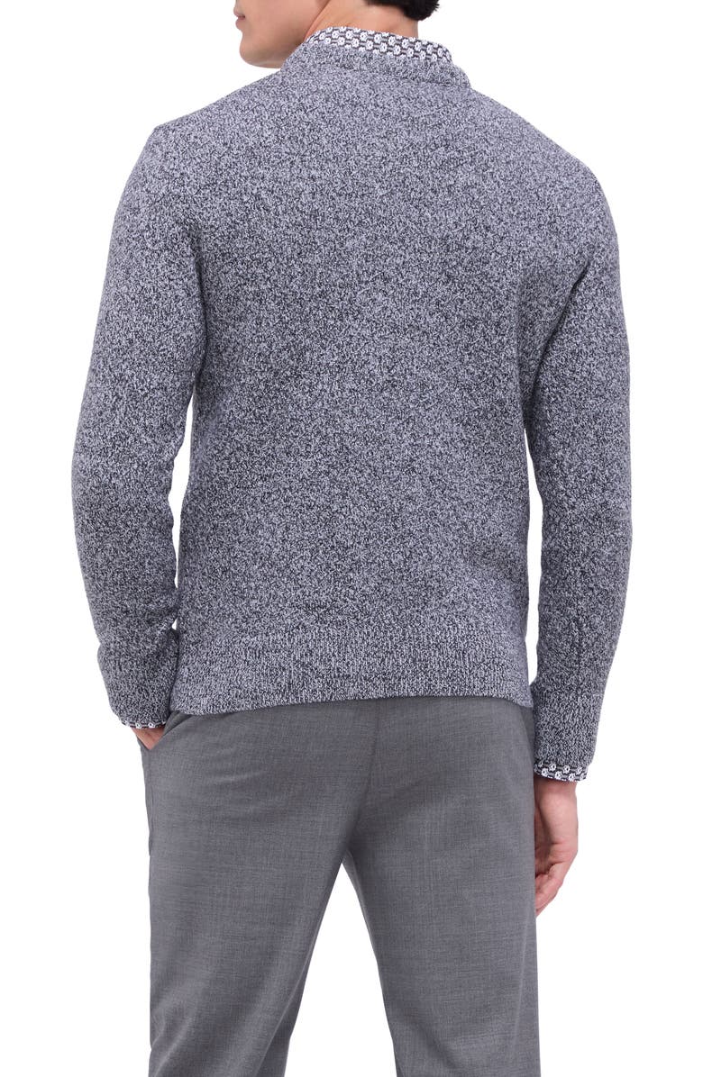 Bugatchi Mouliné Merino Wool Sweater, Alternate, color, Chalk