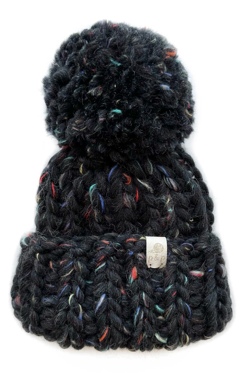 PINE + POPPY Denali Wool Blend Pompom Hat, Main, color, 