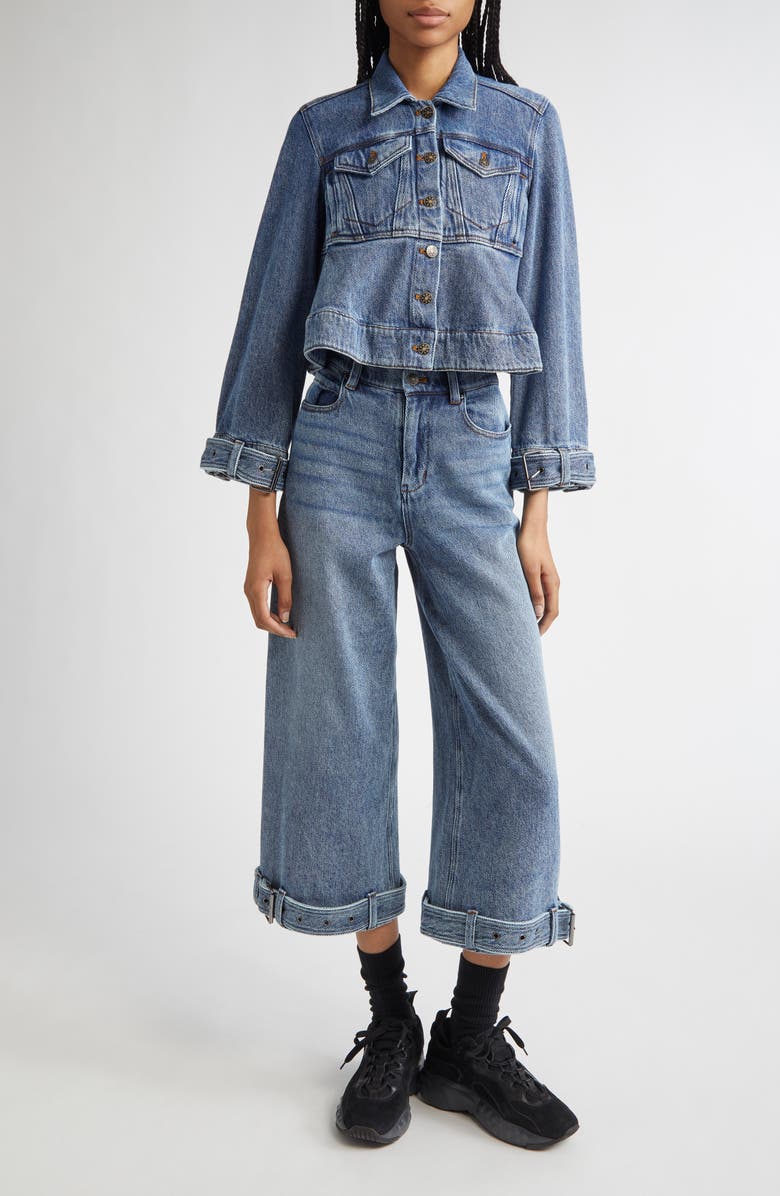 MELITTA BAUMEISTER Belt Hem Crop Jeans, Alternate, color, 