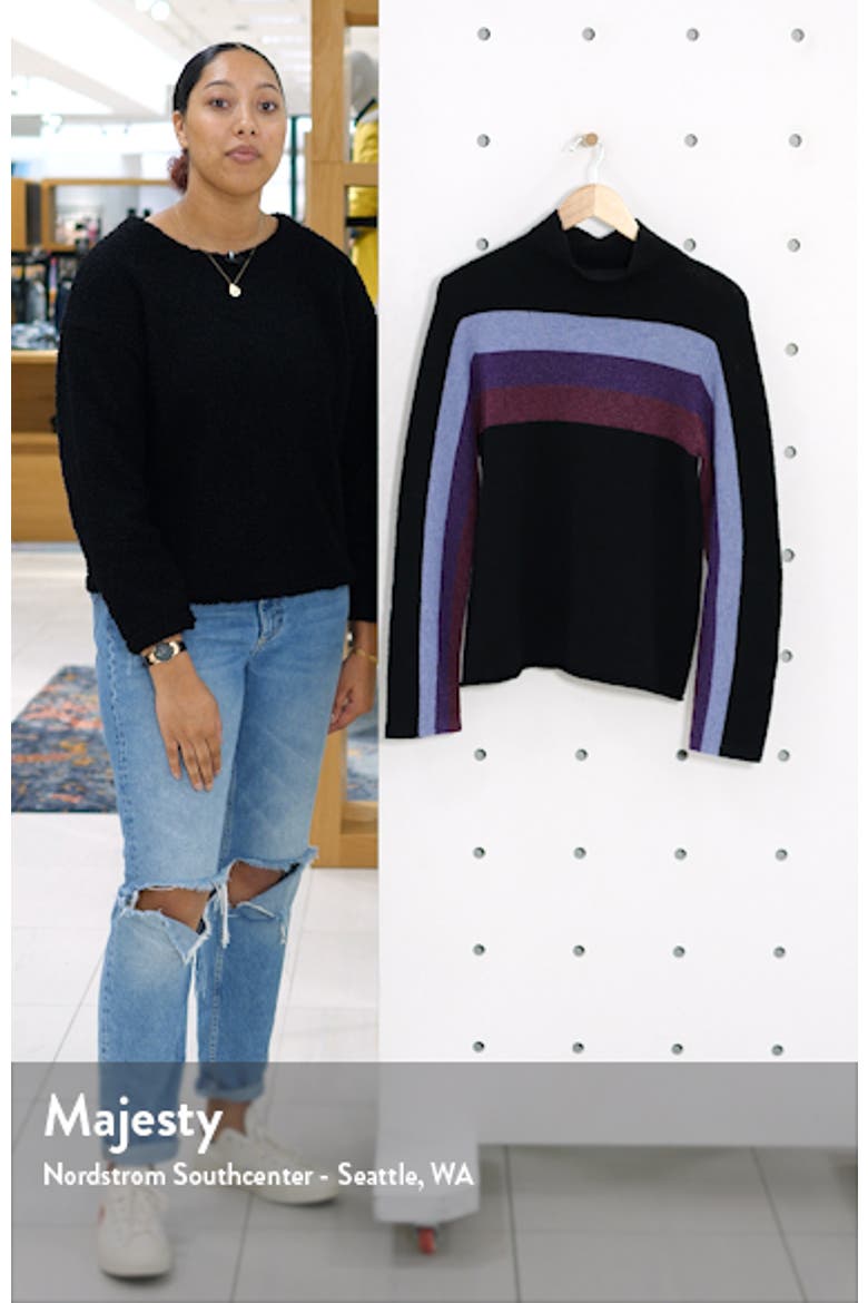 Stripe Detail Mock Neck Sweater (Nordstrom Exclusive) video