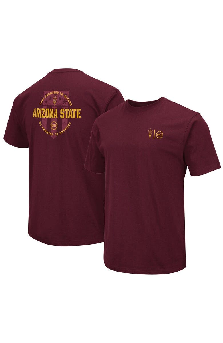 COLOSSEUM Men's Colosseum Maroon Arizona State Sun Devils OHT Military Appreciation T-Shirt, Main, color, 