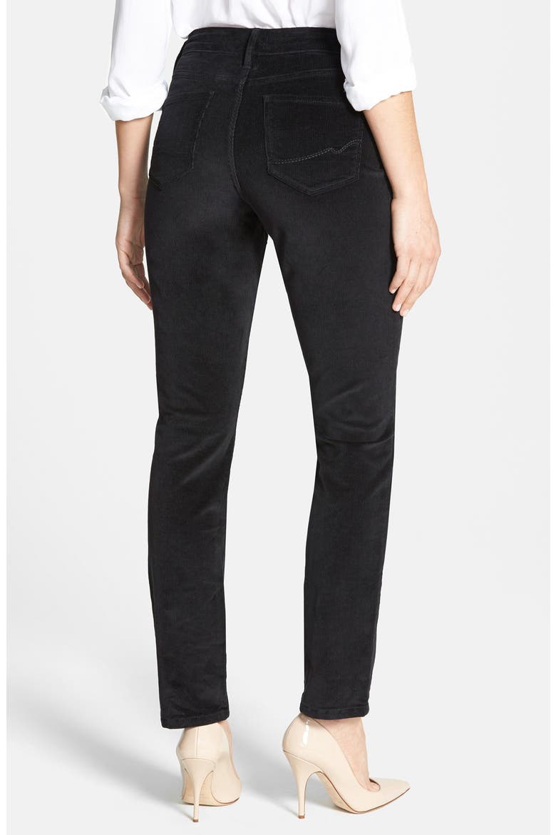'Jade' Stretch Corduroy Skinny Pants, Alternate, color, BLACK