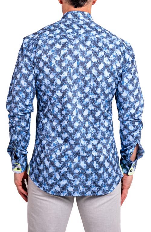 Maceoo Einstein Stretch Ascension Contemporary Fit Button-up Shirt In Blue