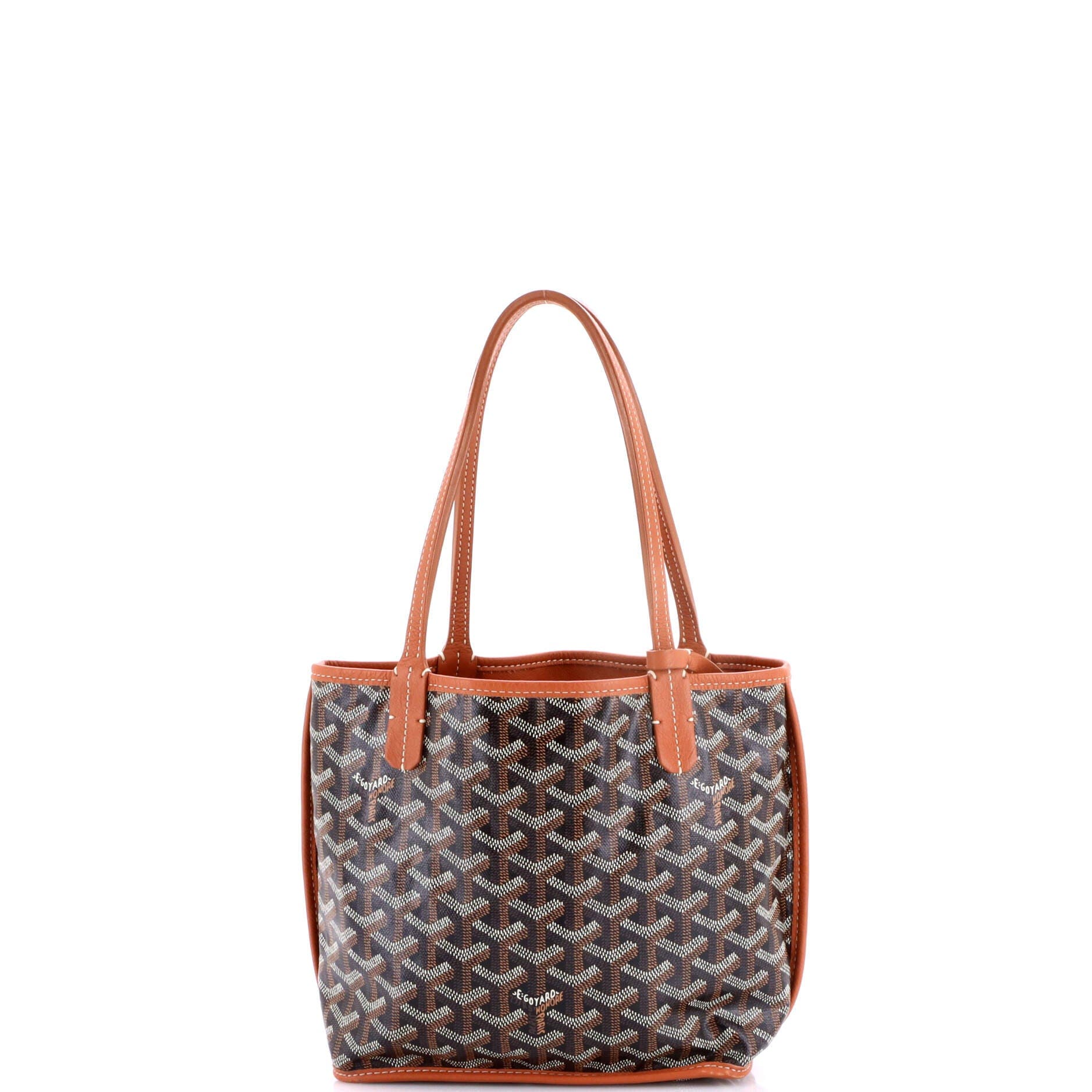 Pre-Owned Goyard Anjou Reversible Tote Coated Canvas Mini, Alternate, color, Black
